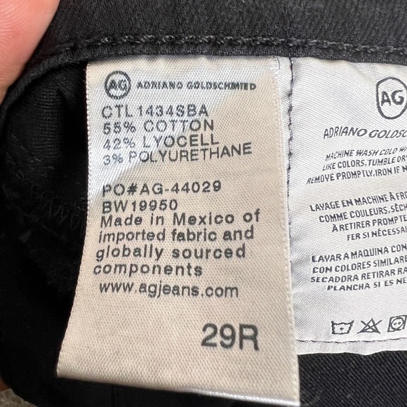 Adriano Goldschmied Black Denim The Prima Jeans Cigarette Leg Denim Women’s 29R - Picture 15 of 16